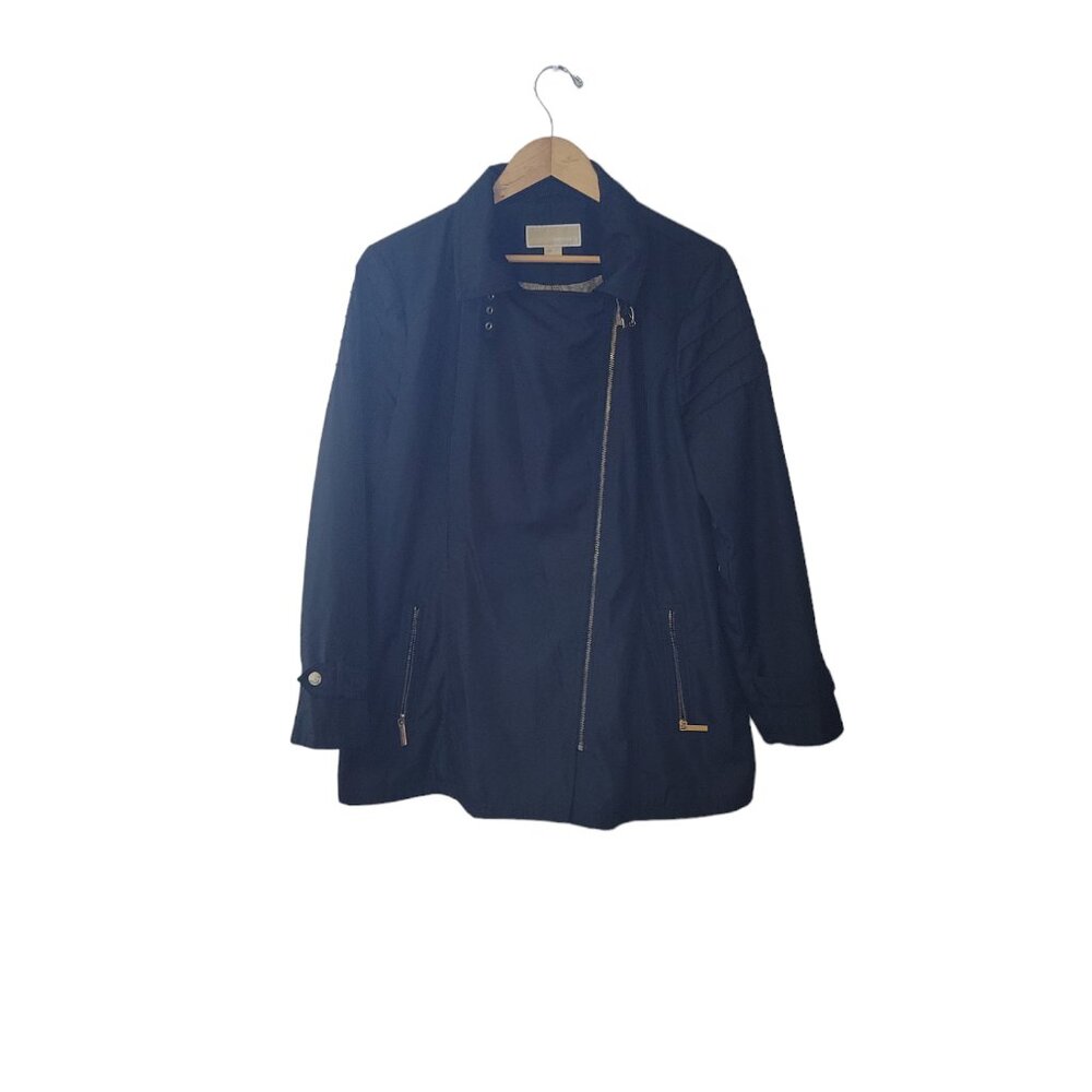 Michael Kors Women's Black Rain Jacket Size X-Large